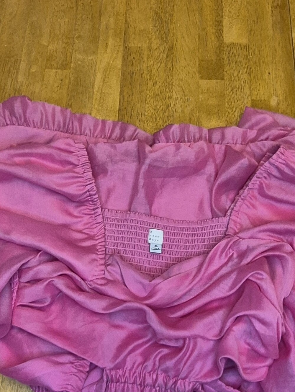 A New Day Hot Pink Puff Sleeve Cutout Mini Dress Sz XL - Picture 3 of 5
